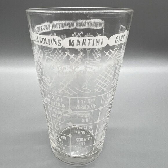 Vintage Federal Glass Cocktail Recipe Mixing & Measuring Bar Glass EUC - Picture 4 of 10